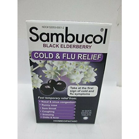 SAMBUCOL Black Elderberry Cold & Flu Relief Tablets 01558485